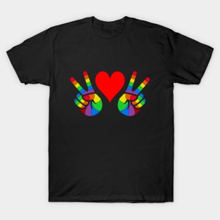 LGBT Peace and Love Rainbow design T-Shirt